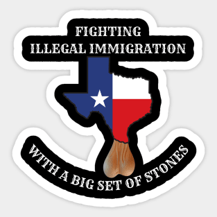 Texas Illegal Immigration Big Set Of Stones Sticker